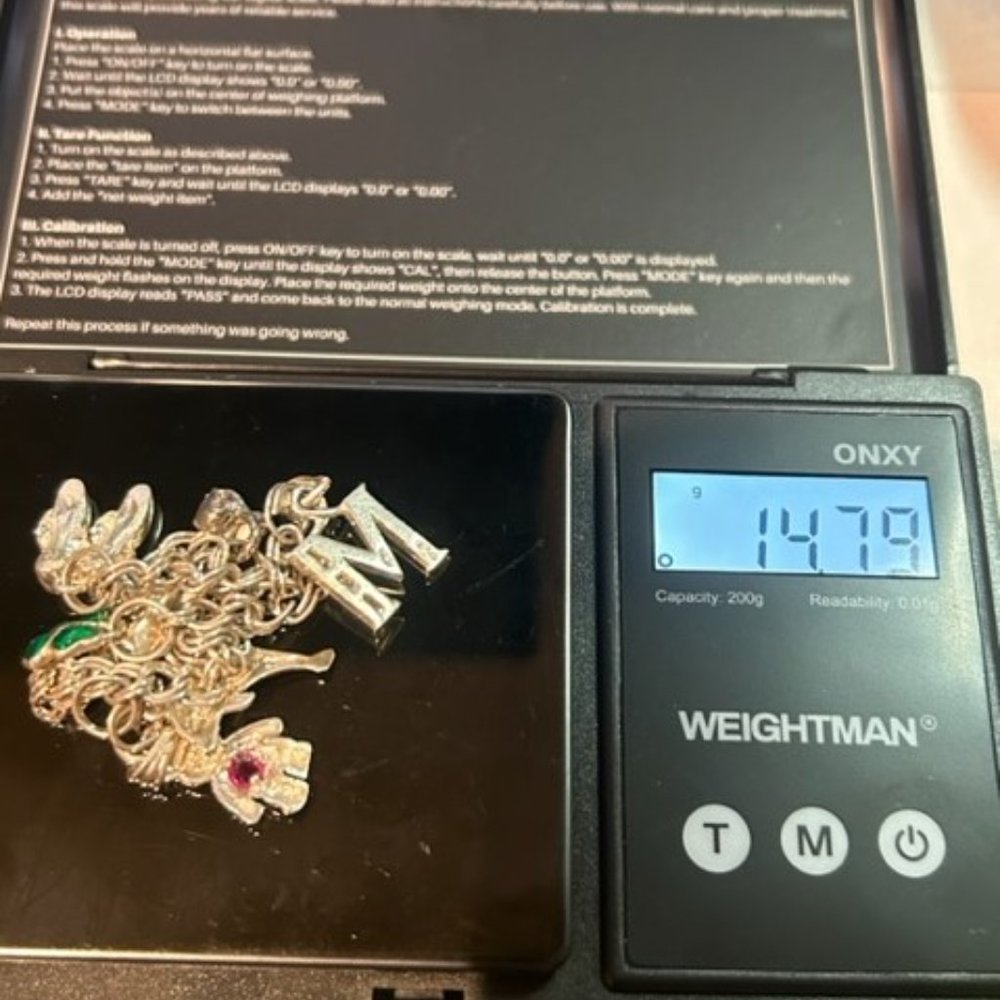 VTG Sterling Silver 6-Piece Charm BRACELET - Picture 9 of 9